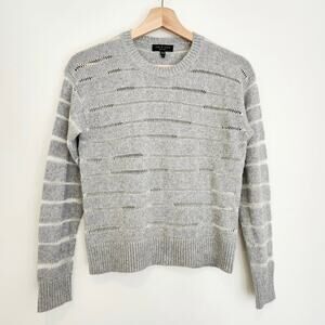 Rag & Bone Gray Striped Open-Knit Penn Sweater in Sz XXS